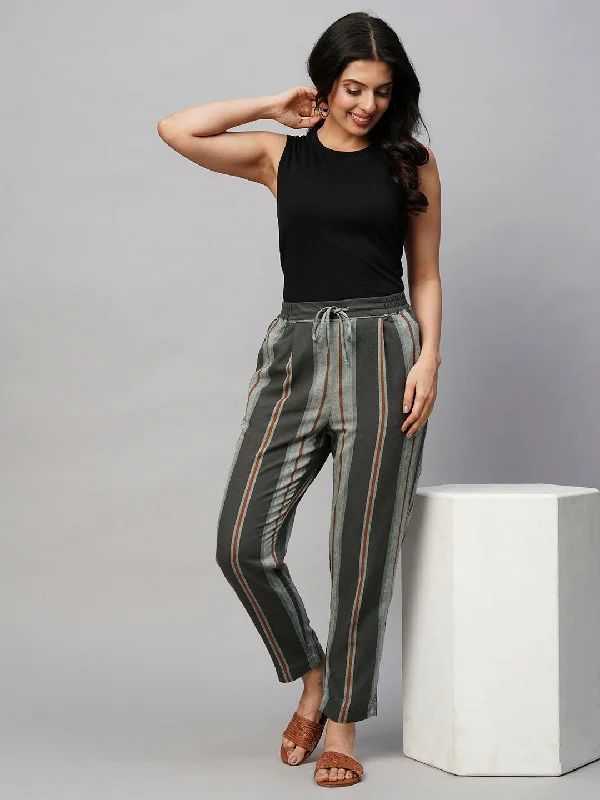 Sales For Clothes Women's Grey Linen Regular Fit Pant