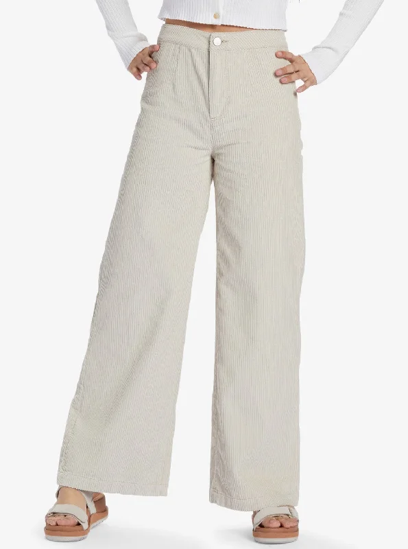 Stylish Women's Apparel Roxy Womem's Jeans High Rise Corduroy Wide Leg Pa