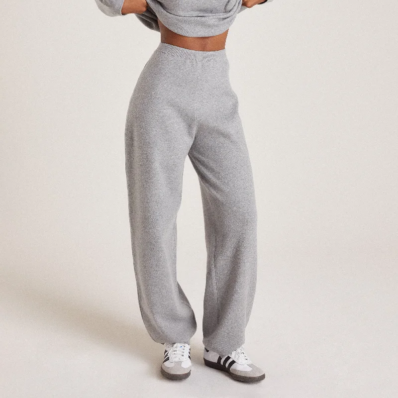 Elegant Fashion Offers Knitted Joggers - Grey Marl