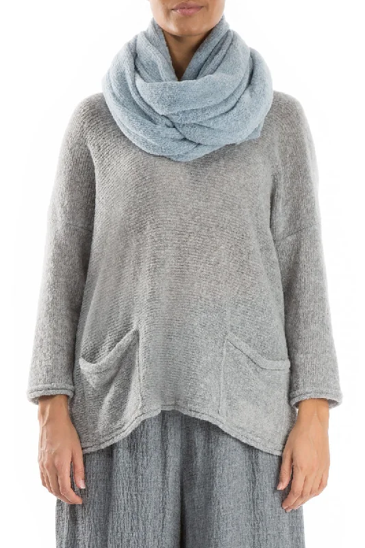 Vibrant Femme Fashion Arctic Blue Wool Infinity Scarf