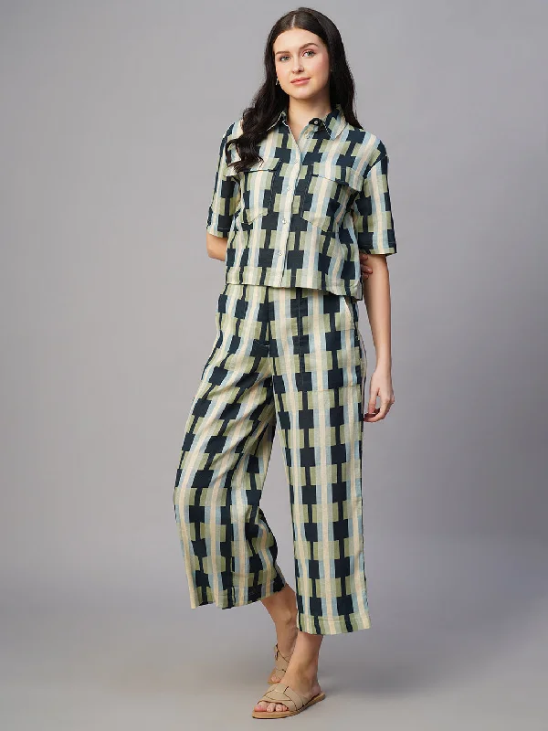 Top 10 Women's Online Clothing Stores Women's Blue Cotton Flax Regular Fit Culotte