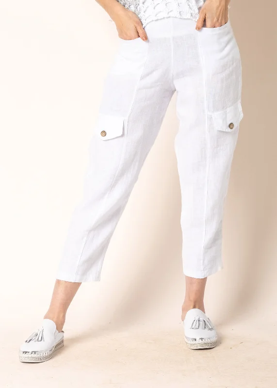 Flash Sale Now Clover Linen Pants in White