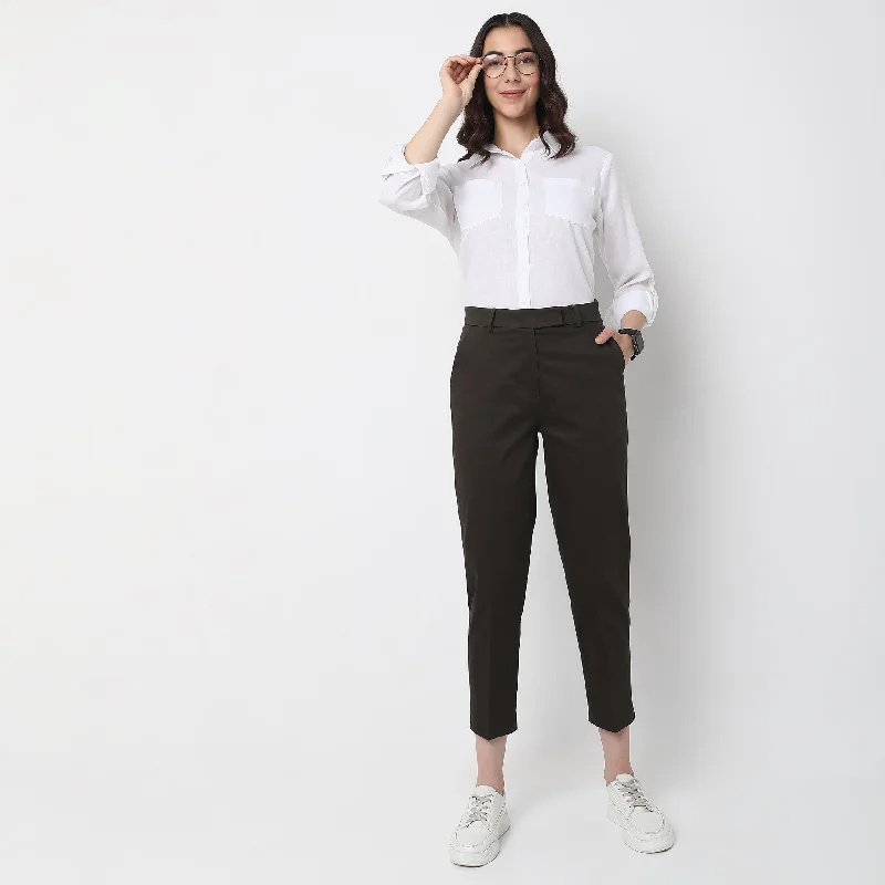 Fashion Deal Regular Fit Solid Mid Rise Trousers