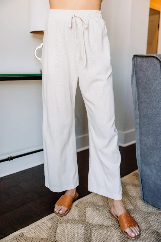 Hot Picks All Of Time Natural White Linen Pants