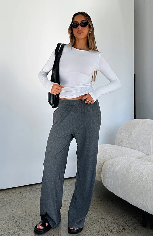 Refined Fashion Sale Fool For You Ribbed Pants Ash