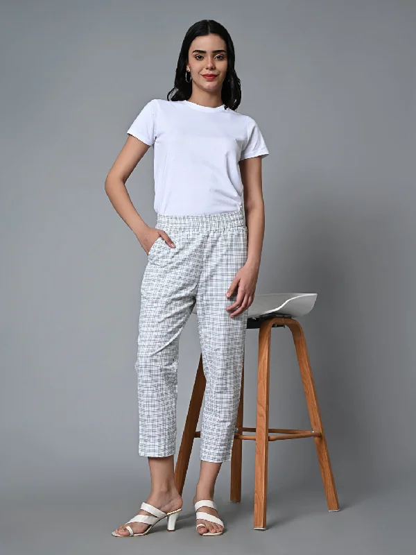 Urban Femme Streetwear Women's White Cotton Linen Regular Fit Pant