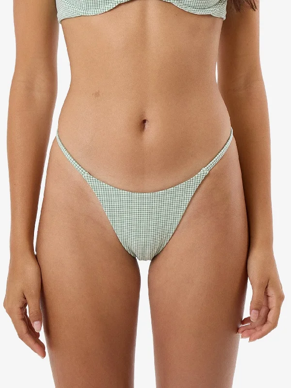 Women's Fashion Hotspots Lou Gingham Micro Bikini Bottom - Elm Green