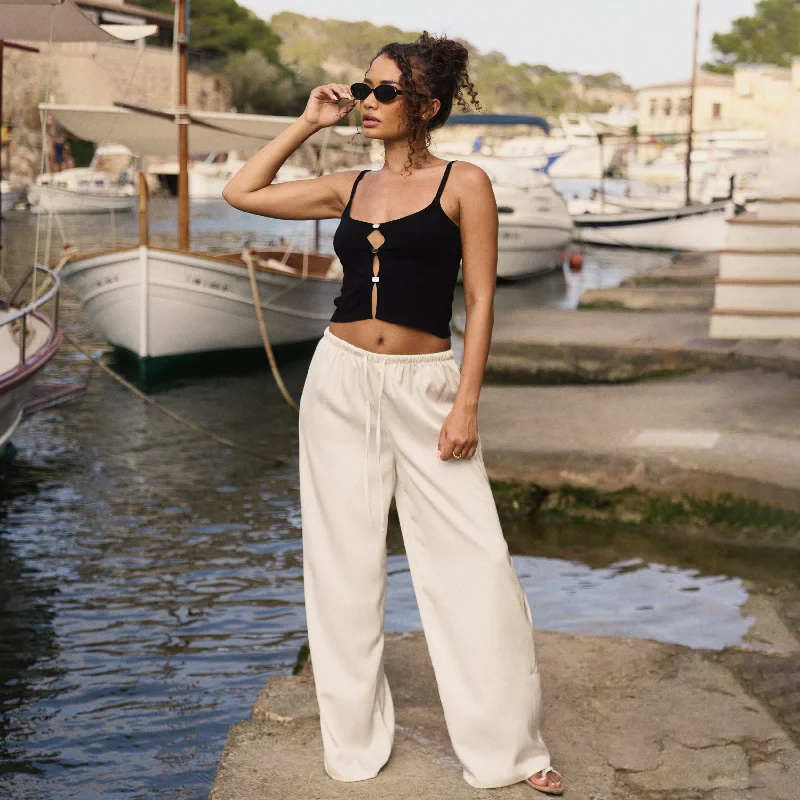 Day-To-Night Styles Satin Trousers - Off White