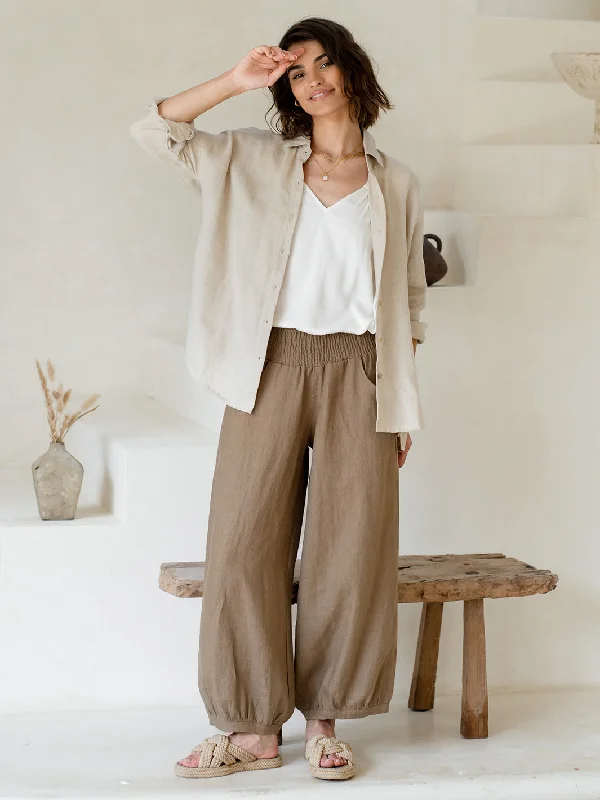 Discover Promotions Sadhu French Linen Pants Cinnamon