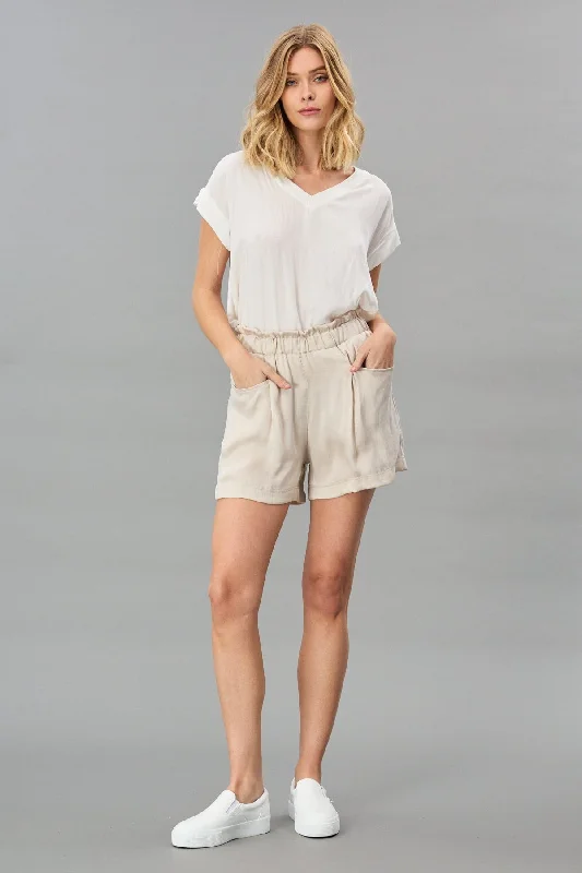 Relaxed Style Deals Textured Satin Shorts