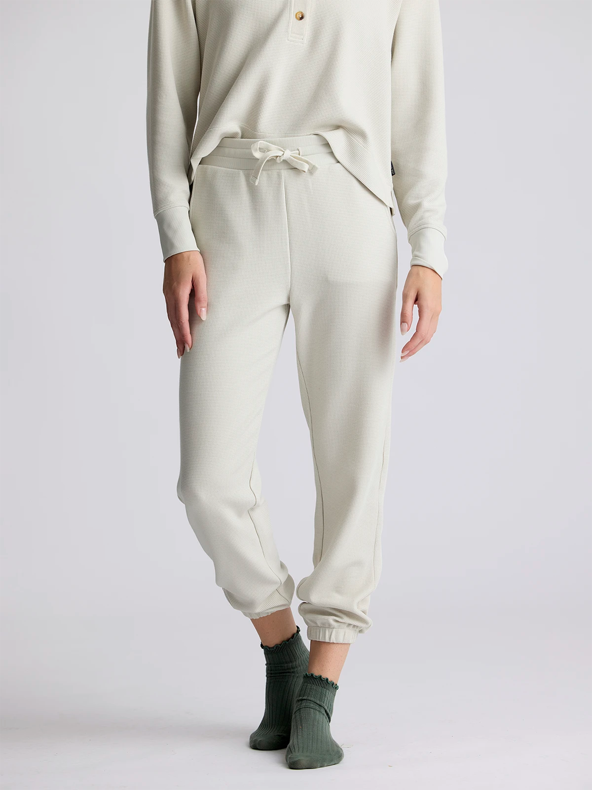 Casual Chic Women's Waffle Jogger - Birch