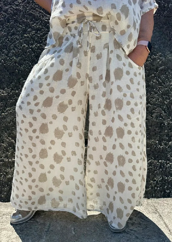 Bold Style Discounts July Linen Pants in Cream