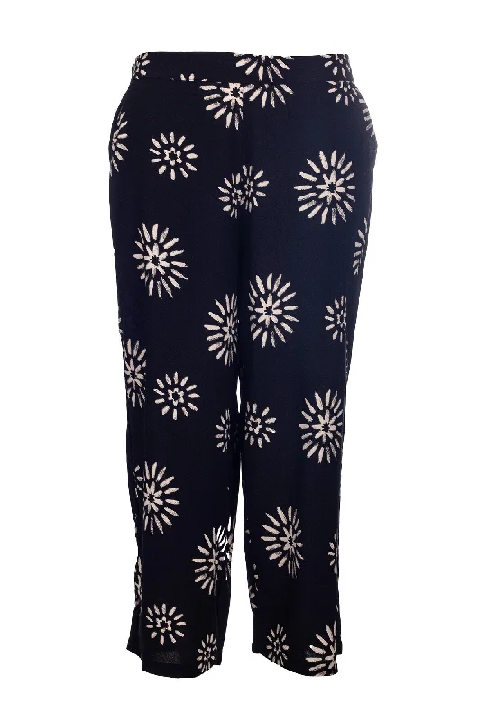 Flash Sales Printed pull on Crop Pants | Black Natural Stars | 7334A1