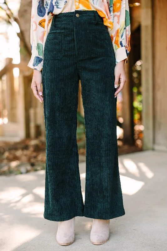 Hot Items All Over It Hunter Green Corduroy Pants