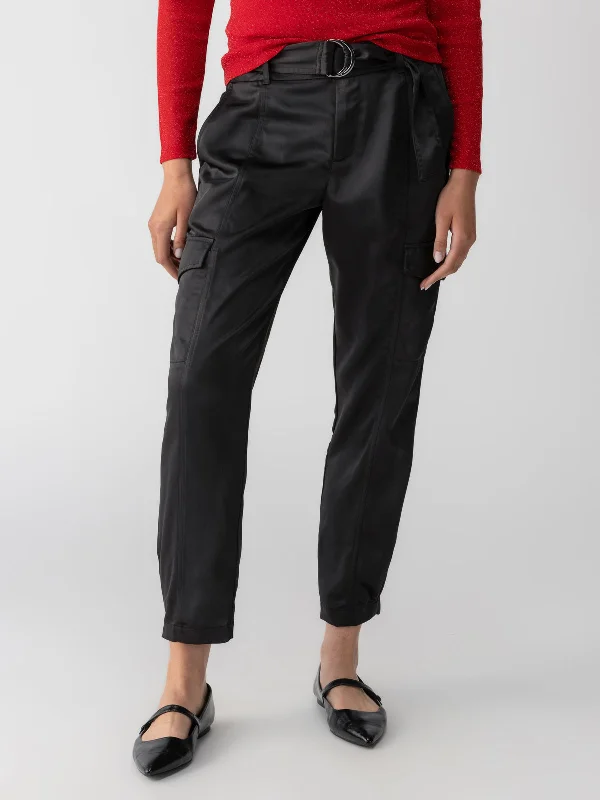 You'Ll Love Us Because Classy Cargo Standard Rise Trouser Black