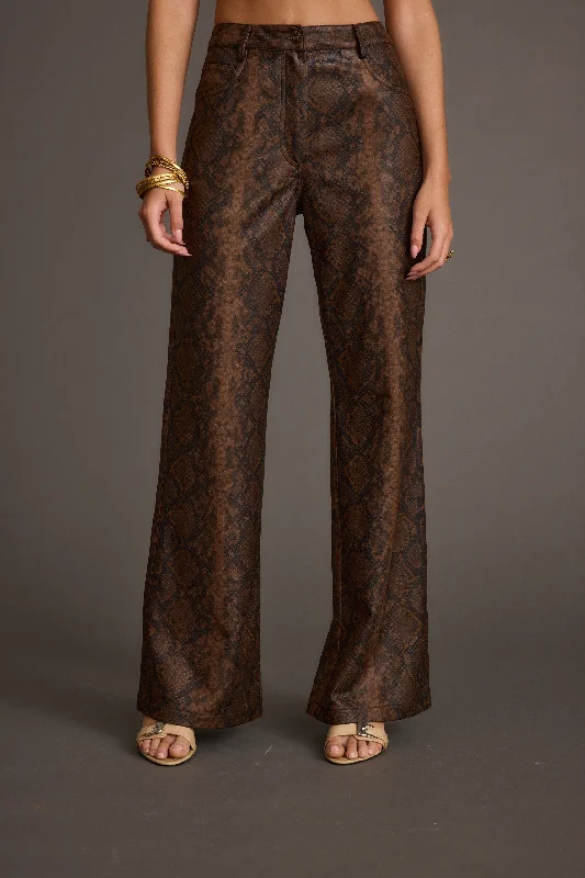 Seasonal Sale Viper Room Snake Print Vegan Leather Pants