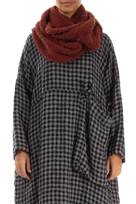 Casual Chic Brick Alpaca Wool Infinity Scarf