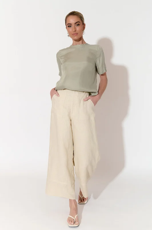 Avant-Garde Style Promotions Gabriella Cream Lined Linen Pant