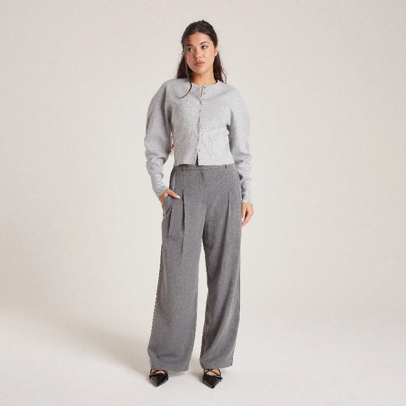 Cozy Chic Promotions Tailored Trousers - Grey