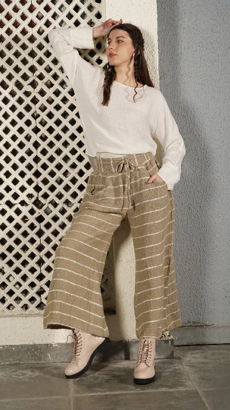 Feminine Luxe Style Sale Akari Linen Blend Pant in Latte