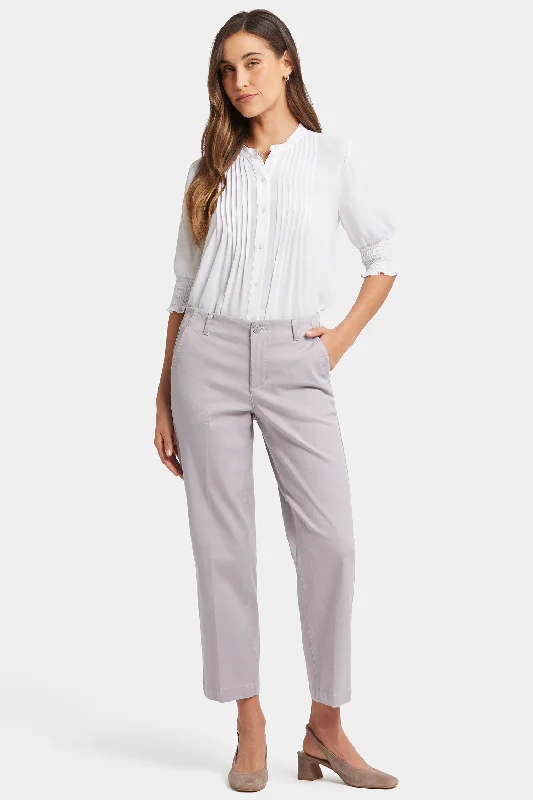 Save Big Marilyn Straight Ankle Pants - Pearl Grey