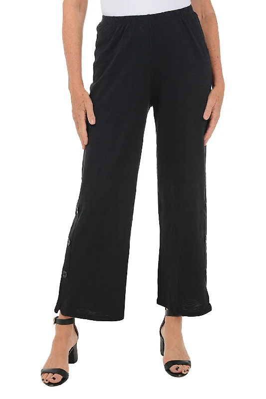 Seasonal Trends Slub-Knit Triple Button Flood Pant