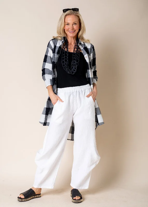 Chic Trend Collection Shyla Linen Pant in White