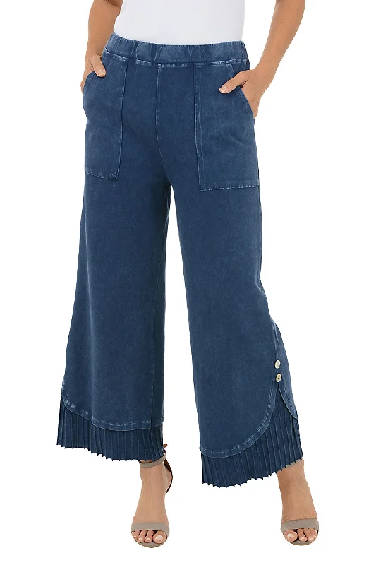 Hot Trends Mineral Wash Pleated Hem Pant