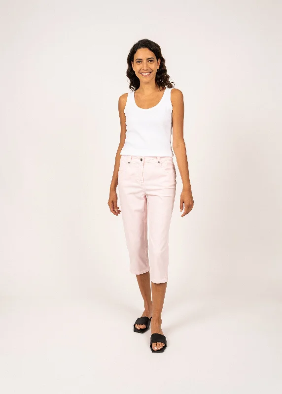 Early Bird Offer Elodie three quarters pants - in cotton, comfort fit (ROSE)