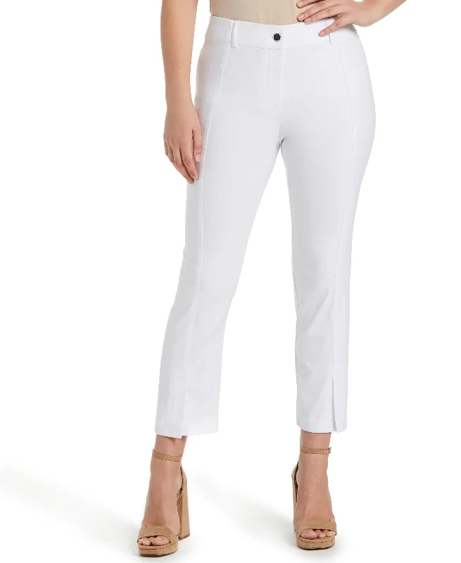 Fashion-forward Women’s Clothing Classic Fit Seamed Straight Leg Crop Pant with Vents