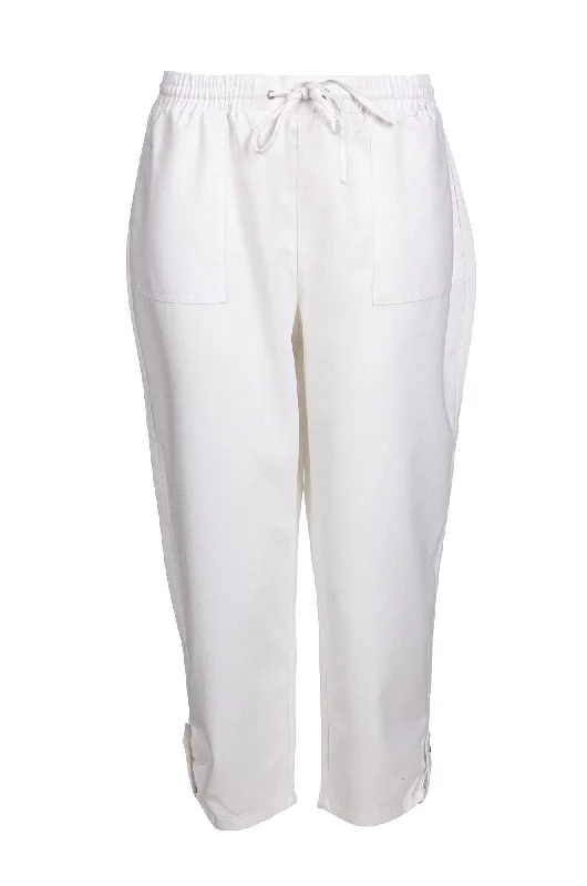 Limited Time Offers Cotton Linen Blend Mid Calf Pants | WHITE | 6782A1