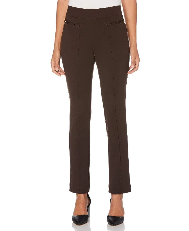 Classic Women's Fashion Petite Ponte Knit Slim Leg Pant - Comfort Fit