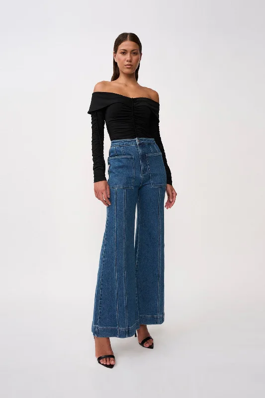 Laid-Back Elegance Della Denim Wide Leg Jean | Final Sale - Blue Wash