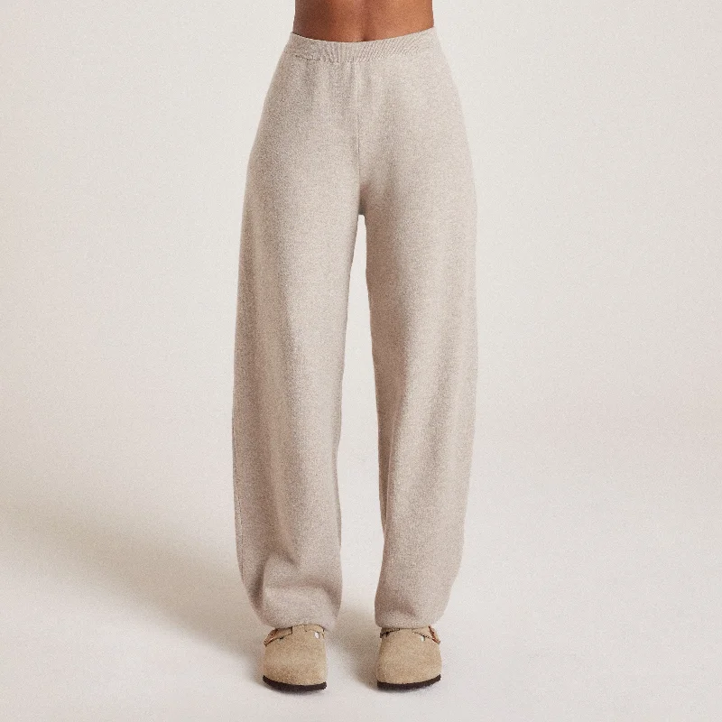 Summer Fashion Knitted Joggers - Taupe Marl