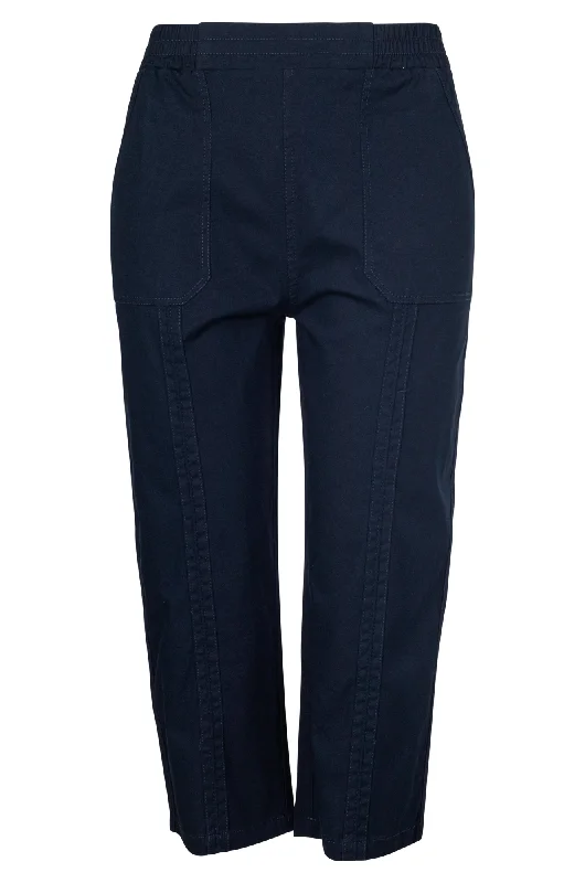 Seasonal Fashion Pull on Mid Calf Pants | NAVY | 6816A1