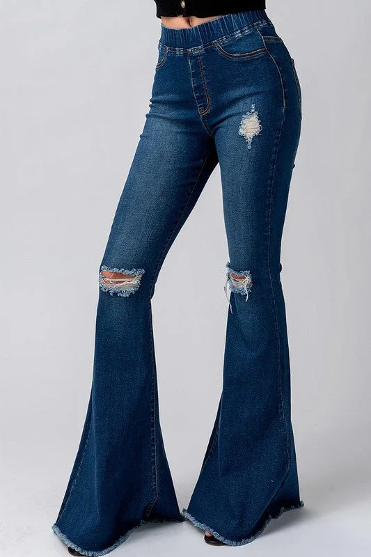 Fashion Women's Clothing Trend: Notes Women's Jeans Waist Bell Bottom Jeans