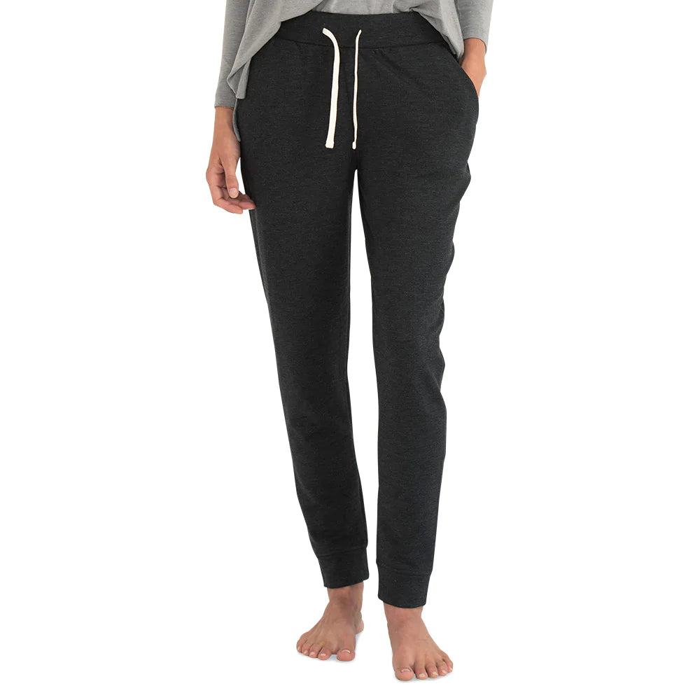 Elevated Casual Discounts Women's Bamboo Lightweight Fleece Jogger - Slim - Heather Black