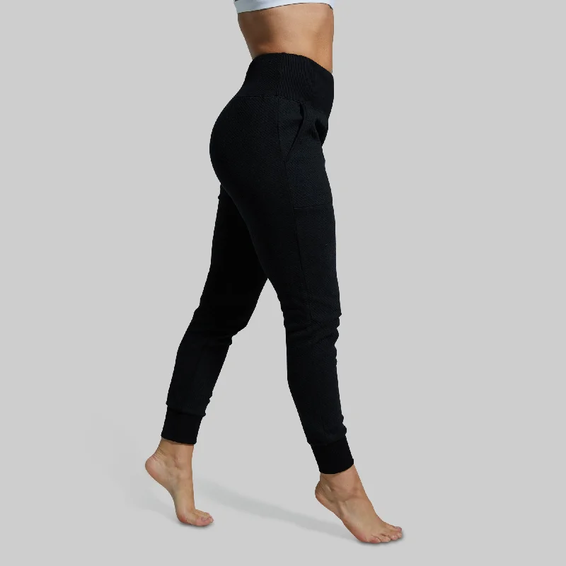 Sophisticated Women’s Fashion Women's Cloud Jogger (Black)