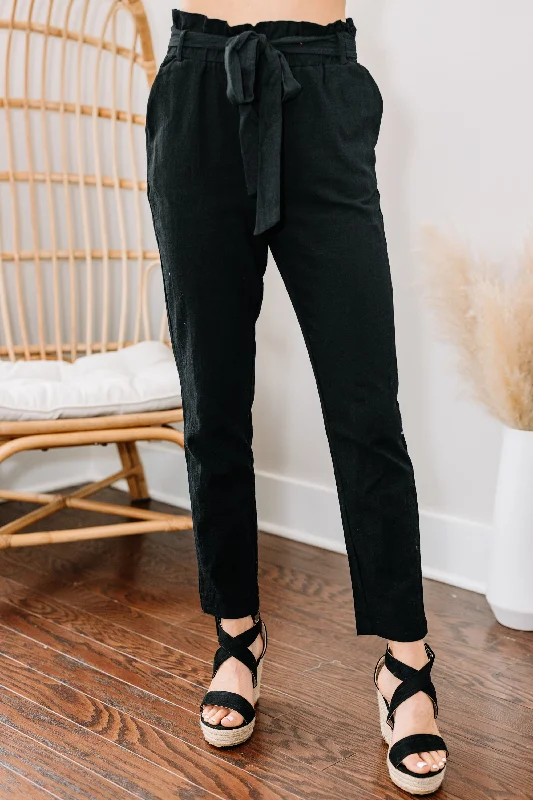 Fashion Sale Back To The Grind Black Paperbag Pants