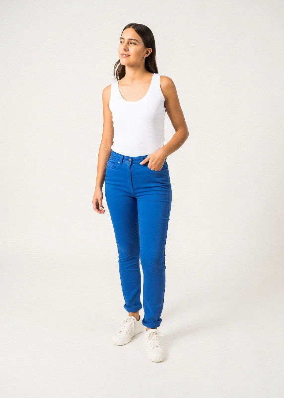 Trendy Online Boutiques Mimosa high waist pants - slim fit, in stretch cotton (MER)