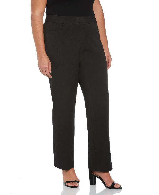 Casual Chic Plus Size Gabardine Straight Leg Pant - Curvy Fit