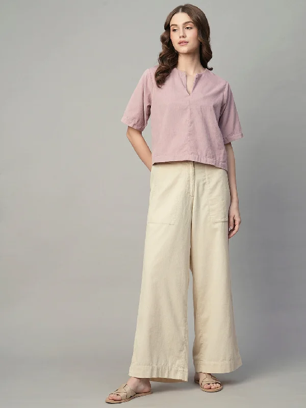 Outfits For Girls Women's Corduroy Offwhite 100% Cotton Regular Fit Culotte