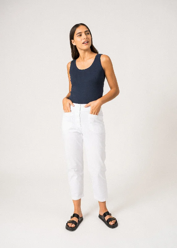 Clothing For Women Salomé Mom Trousers – cotton (BLANC)