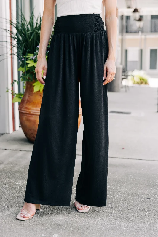 Trendy Looks On Sale Back To Fun Black Wide Leg Pants