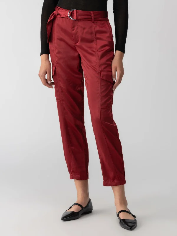 Unleash Your Fashion Classy Cargo Standard Rise Trouser Garnet