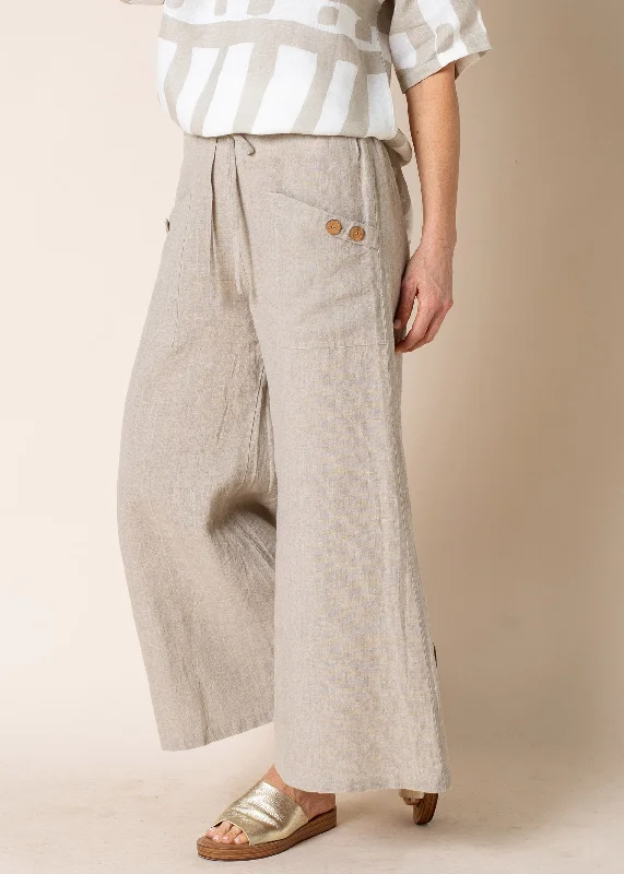 Fashion Frontiers Annalise Linen Pant in Latte