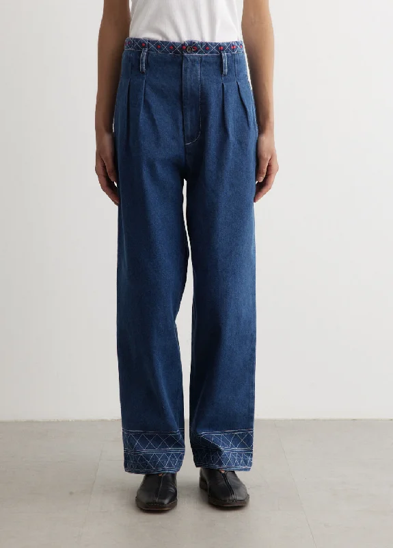 Insane Discount Onslaught Embroidered Denim Murray Trousers