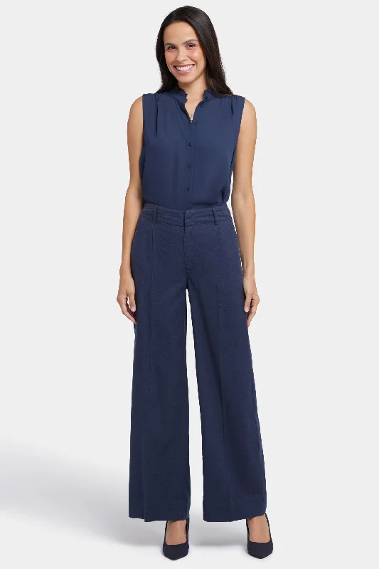 Explore What'S New Mona Wide Leg Trouser Pants - Oxford Navy