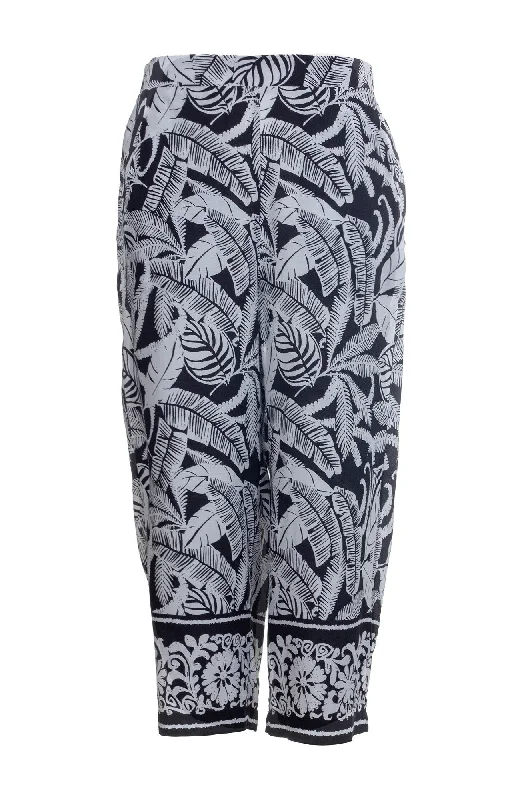 Unbeatable Prices Printed Mid Calf Pants | Black White Border | 3363A1