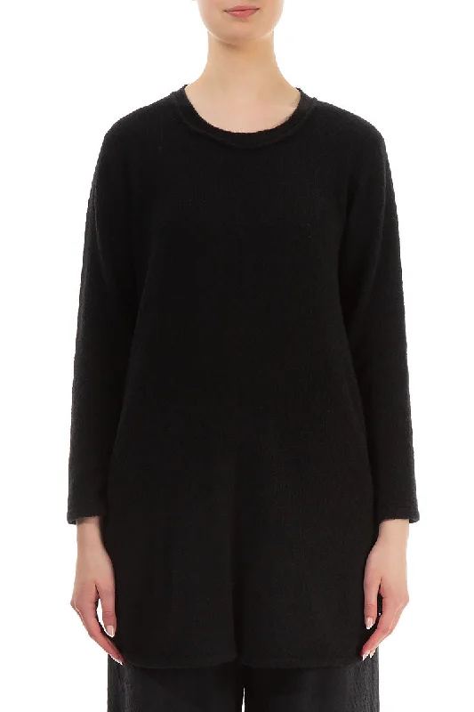 Weekend Sale Loose Cosy Black Wool Sweater